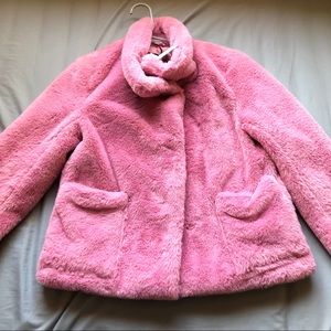 Leith Trendy Furry Pink Coat